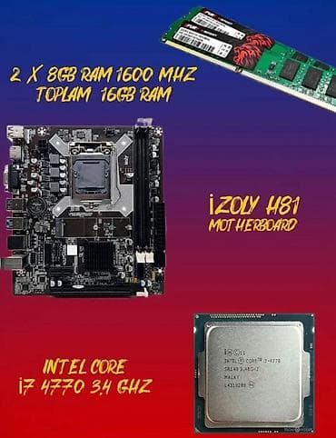 i7 4790k prosessor: Hazır sistem - İ7 4770 3.4 Ghz prasessor Izoly h81 nvme m2 girisli — 1
