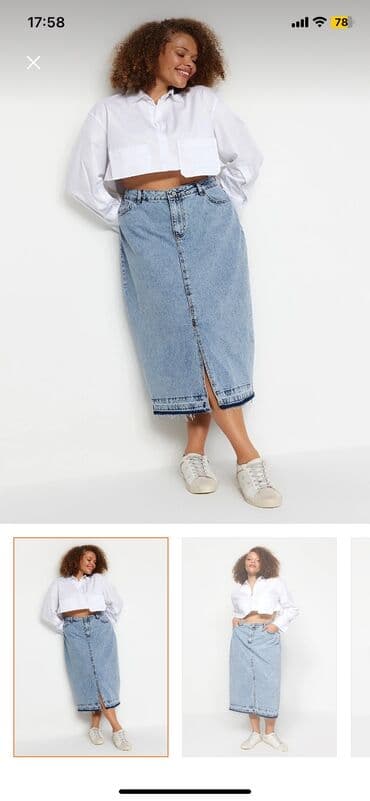 qirmizi yubka modelleri: Trendyol Curve markası. Yenidir, heç geyinilməyib — 1