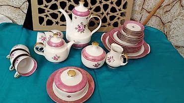 sonifer qazan: Çay dəsti, rəng - Ağ, Farfor — 1