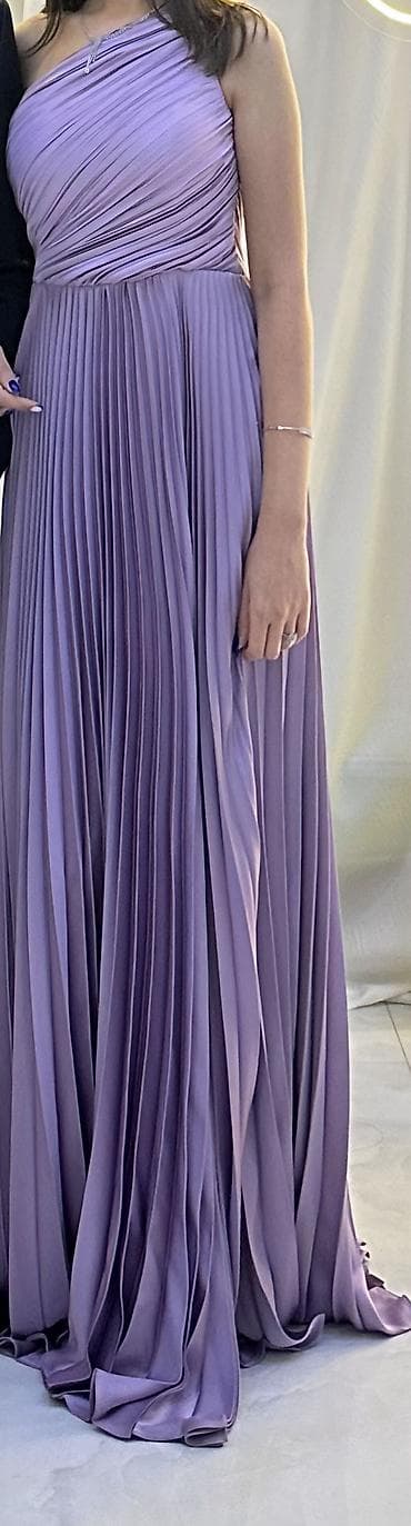 don: Bənövşəyi rəngdə zərif ziyafət paltarı - Rəng: lavanda–lilac tonları - — 2