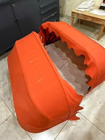 l 805: Narıncı rəngli tent – dalğalı kənarlı, divara bərkidilən pəncərə üstü — 1