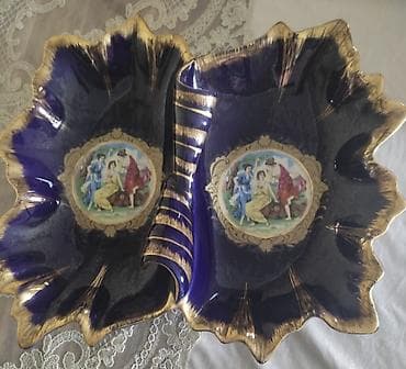 konfet qablari: Porcelain iki bölməli servis qabı - Material: yüksək keyfiyyətli — 1