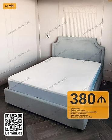 yataq taxt: İkinəfərlik çarpayı, Bazalı, Matras ilə, Siyirməsiz — 1