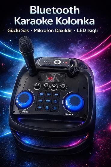 bluetooth: Bluetooth Karaoke Kolonka portativ Təkərli - Güclü səs çıxışı ilə — 2