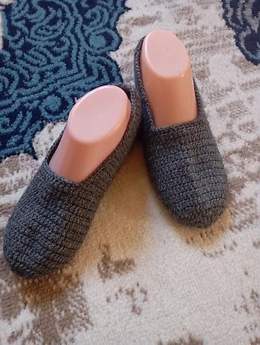 qış ayaqqabı: Əl işi toxunma ev tuflisi – minimalist model - Model: bağsız, yumru — 4