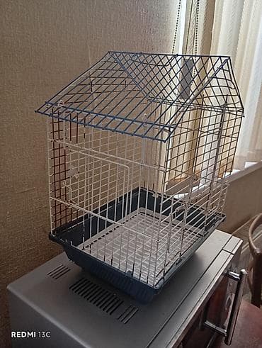 derzi quşu: Quş qəfəsi – ev formalı damlı model - Material: metal barmaqlıqlar — 2