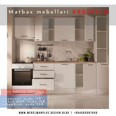 dekor qrup: Sifarişlə mətbəx dəsti, MDF, Kredit var, Pulsuz çatdırılma — 20