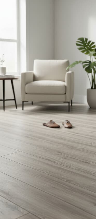 islenmis pol taxtasi: Məhsul: Laminat döşəmə panelləri - Rəng və dizayn: Açıq-boz, ağac — 1