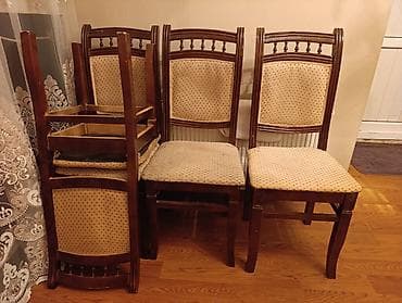 stol uzlukleri: Qonaq otağı üçün, Qatlanmayan, rəng - Bej Stul — 2