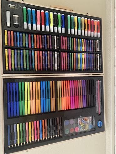 набор юного художника: Rəssamlıq və yaradıcı dəst – taxta çamadan qutuda Geniş komplekt: - — 3