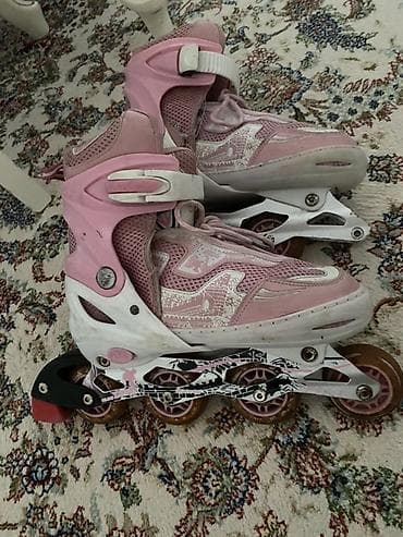 Roliklər: İnline konkisürmə üçün təkərli konki - Rəng: açıq çəhrayı-ağ - Tip: 4 — 2