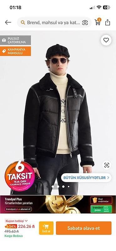 Kişi üçün qara rəngli qışlıq gödəkçə - Model: qısa kəsim, fermuarlı lalafo.az -da Kişi üçün qara rəngli qışlıq gödəkçə - Model: qısa kəsim, fermuarlı