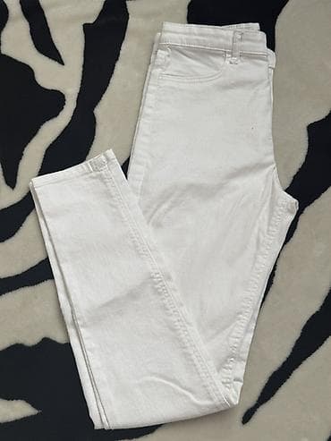 H&M uşaq ağ cins şalvar - Rəng: Təmiz ağ - Kəsim: Düz/sıx oturan