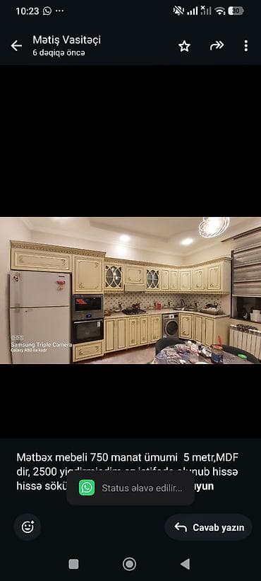 quba mas: Mətbəx mebeli 750 manat ümumi 5 metr,MDF dir, 2500 yigdirmişdim az — 1