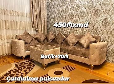 oturacaq: Künc divan – 2.80 × 2.0 ölçü - Yumşaq, rahat oturacaq və arxa hissə — 4