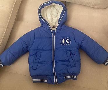 üst geyimi: Uşaq qış gödəkçəsi - Rəng: mavi - Model: kapüşonlu, ön hissədə “03” — 1