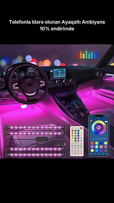 Telefonla idarə olunan ayaqaltı ambiyans LED işıq dəsti - Avtomobil