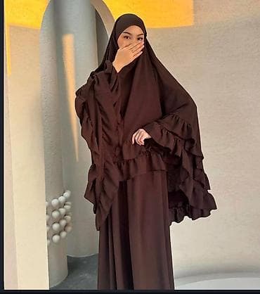 Qadınlar üçün iki parça dəst – xiffon tərkibli geniş hicab paltarı - lalafo.az -da Qadınlar üçün iki parça dəst – xiffon tərkibli geniş hicab paltarı -