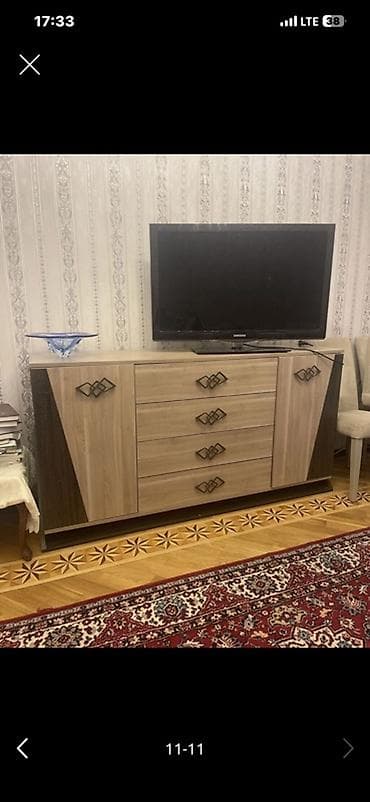 dekor ref: Mebel dəsti 1) Künc qarderob - Material: ağac fakturalı laminat — 3