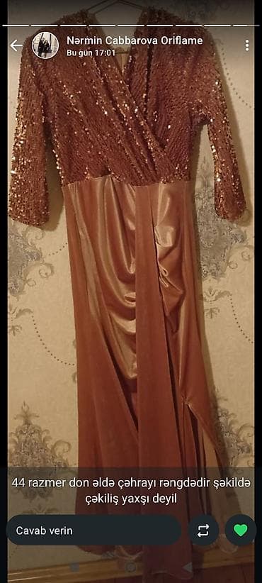 Женская одежда: - Məhsul: Qadın gecə donu - Ölçü: 44 1defe istifadə olunub — 1