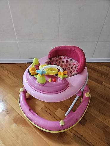 oyuncaq robot: Uşaq gəzdirəni / yürüteç - Rəng: çəhrayı tonlarda, naxışlı oturacaq - — 1