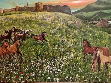 ekran sekili: Eksklüziv əl işi böyük ölçülü yağlı boya tablo – Şuşa (Cıdır düzü) və — 6