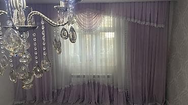 capsella perdeler: Lila rəngli pərdə dəsti - Komplekt: ikiqat əsas pərdə + tül + — 4