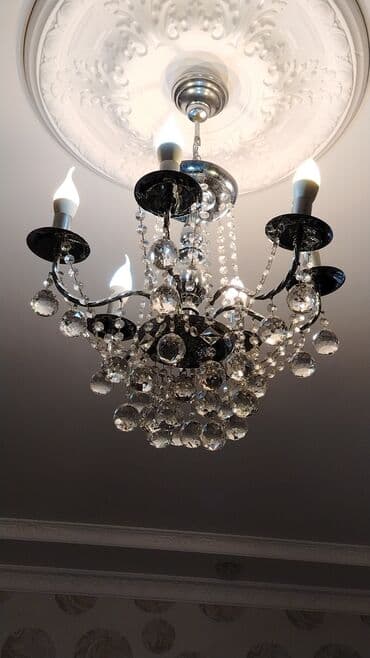 Süni güllər: Çılçıraq, 5 lampa, Xrustal — 1