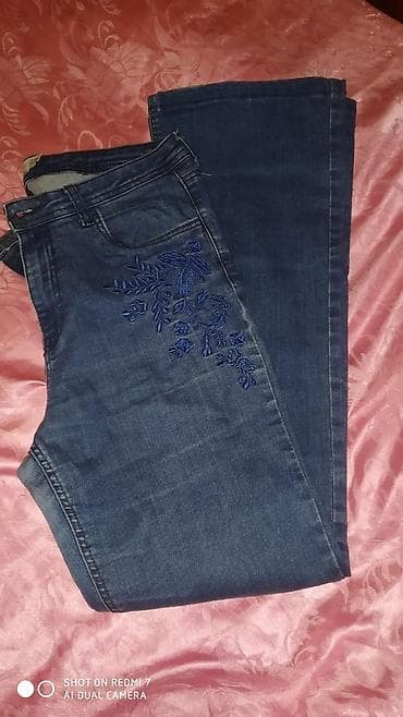 Женская одежда: Qadın cins şalvarı - Rəng: tünd göy (indigo) - Kəsim: aşağıdan — 2