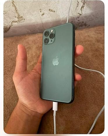 200 manatliq plansetler: IPhone 11 Pro, 64 GB, Matte Midnight Green, Simsiz şarj — 1