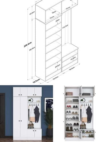 угловой шифоньер в спальню: Новый, Распашной, 2 двери Прямой шкаф, Гардеробный шкаф, Азербайджан — 34