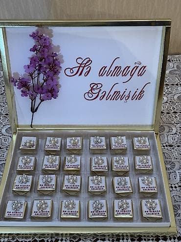 mi band 2: “Şə almağa gəlmişik” yazılı xonça üçün qonaq şirniyyatı seti. - Şık — 1