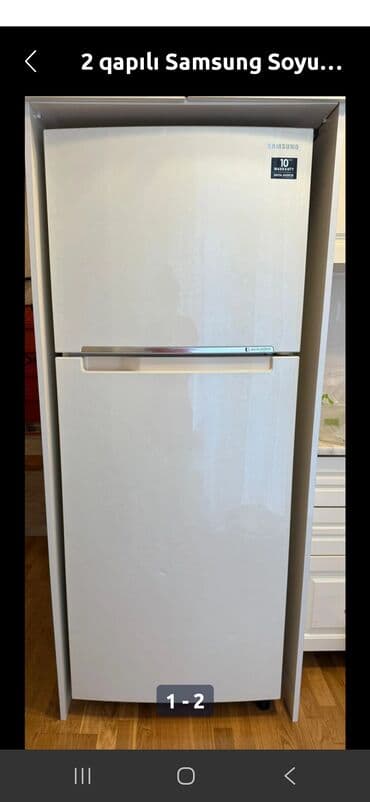 бытовая техника с уценкой: Yeni 2 qapılı Samsung Soyuducu Satılır, rəng - Boz, Təkərli — 1