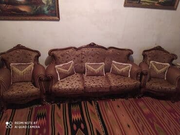 купить венские стулья в баку: Классический диван, 2 кресла, Нераскладной — 2