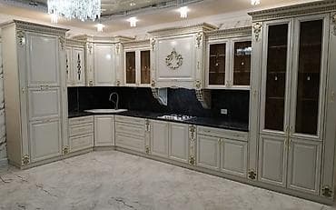 saloglu mebel qiymetleri: Klassik üslubda L formalı mətbəx mebeli dəsti - Rəng: krem/ivori — 3