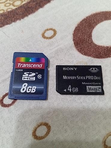 psp vita: Yaddaş kartları seti - Transcend SDHC kart – 8 GB, Class 10 - Tam — 1