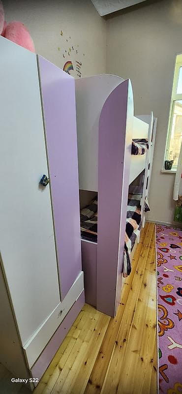 shkaf mebel: Oğlan və qız üçün, 2 təknəfərlik çarpayı, Dolab — 3