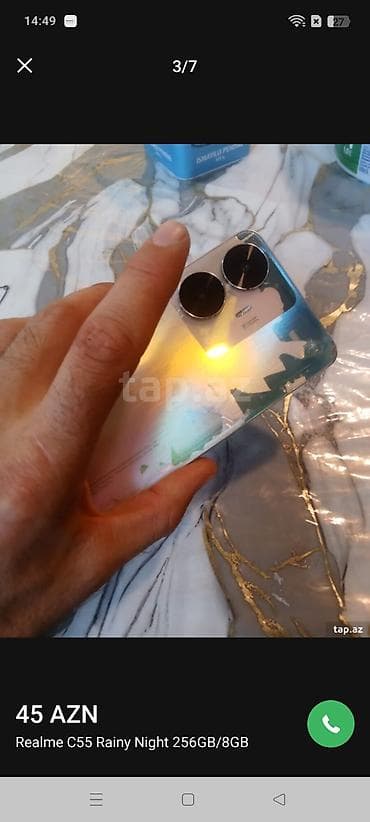 iphone x problemleri: Realme C55, 256 GB, rəng - Gümüşü, Sensor — 3