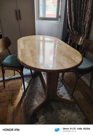 loft masa: Qonaq masası, Açılmayan, Taxta, Oval masa — 6