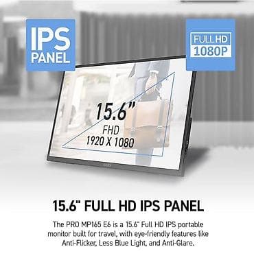 komputerlər satışı: MSI PRO MP165 E6 portativ monitor - Ekran: 15.6 düym, Full HD — 3