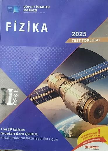 Məhsul: “Fizika – 2025 Test Toplusu” (DİM nəşri), 1,2 hissə. İkisi — 2