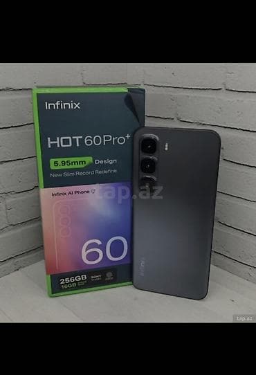 Infinix Hot 60 Pro+, 256 GB, rəng - Boz, Face ID