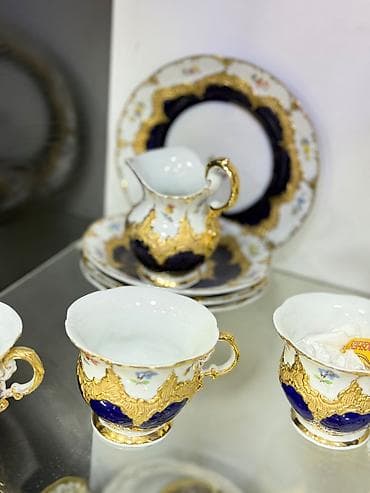 fırst class cay: Çay dəsti, rəng - Ağ, Kobalt, Almaniya — 2
