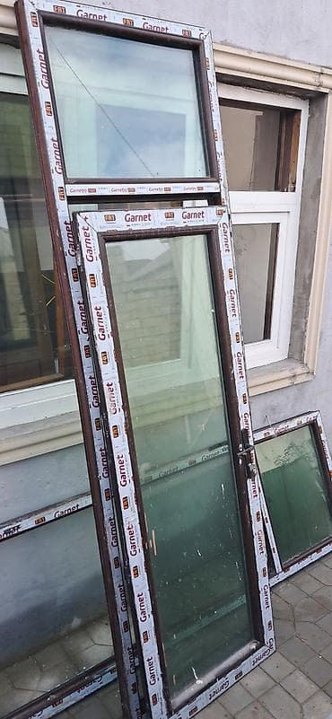 Furnitura və aksessuarlar: PVC şüşəli qapı-pəncərə dəsti - Material: PVC profil (Garnet/FRT — 2