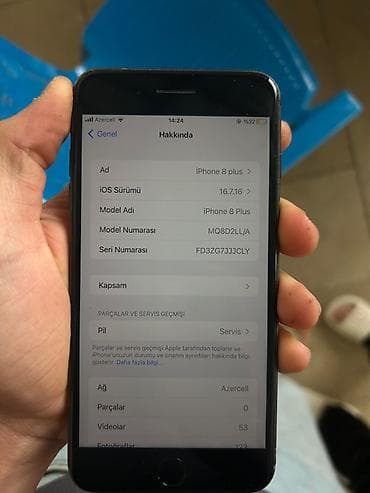 vozol 6 k: IPhone 8 Plus, 64 GB, Qara, Qırıq — 2