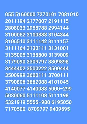 Nömrə: ( 055 ) ( 5155588 ), Yeni