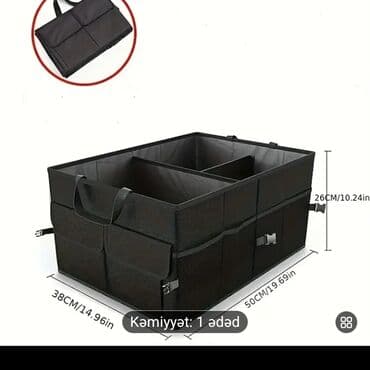 чемодан с инструментами для автомобиля: Qara rəngdə, çoxsaylı cibləri olan avtomobil təşkilatçısı — 3