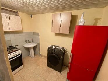 Mətbəx texnikası paketi - Soyuducu: 2 qapılı, qırmızı korpus, aşağıda