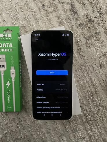 telefonlar yeni: Redmi 13C, 128 GB, rəng - Qara, Barmaq izi, Face ID — 2