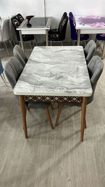yığılıb açılan stol: 🇹🇷Türk istehsalı Möhtəşəm ✨✨ Kuxna üçün stol stul dəsti 4 stul 1 — 6